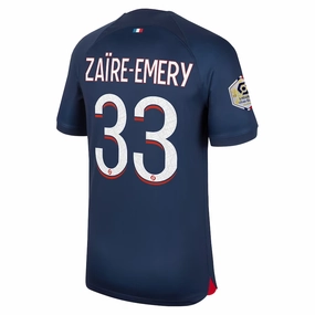 Athletic Motion Nike Paris Saint-Germain Warren Za?re-Emery Home Jersey w/ Ligue 1 Champions Patch 23/24 (Midnight Navy)