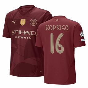 Puma Manchester City Rodrigo Third Jersey w/ Champions League   Club World Cup Patch 24/25 (Dark Jasper) Durable Recycled Blend Breathable mesh