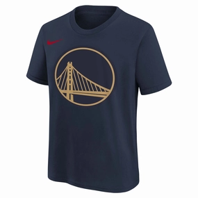 Junior's NBA Golden State Warriors 2024/25 Essential City Edition Short Sleeve Logo Tee Non Restrictive Silhouette