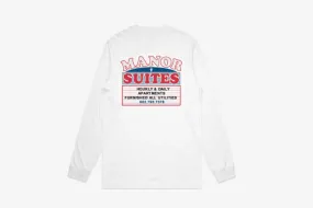 Manor "Suites" Long Sleeve T-Shirt M - White Seamless construction