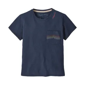 Womens Patagonia Ridge Rise Stripe Pocket Responsibili-Tee - New Navy Classic Fashion
