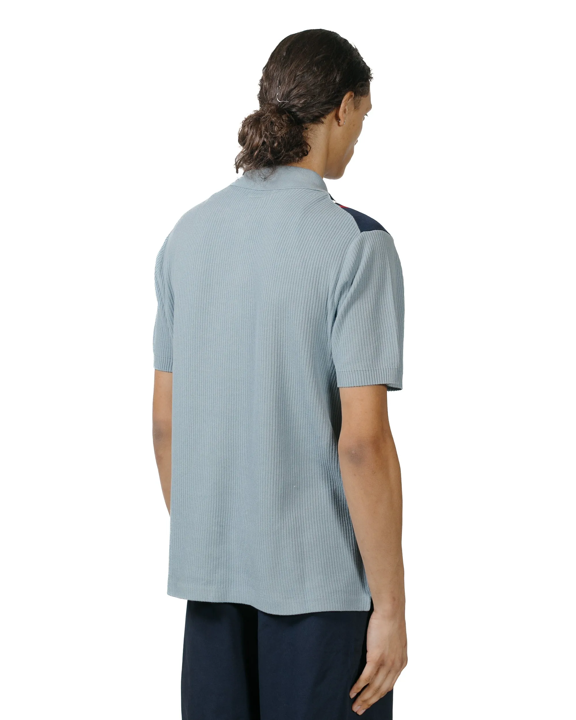 Camouflage Style Beams Plus Knit Polo Stripe Sax