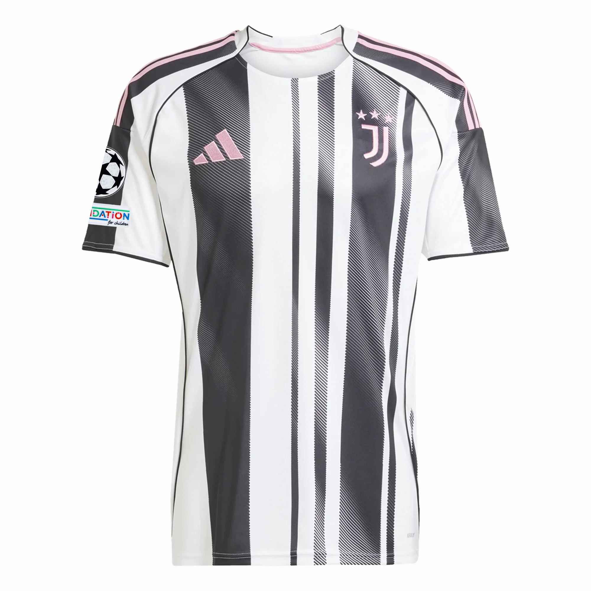 Focus Fit adidas Juventus Weston McKennie Home Jersey w/ Champions League Patches 25/26 (White/Black/Pink)
