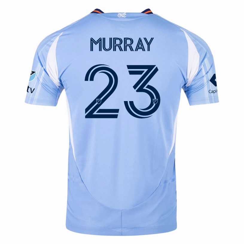 adidas Max Murray New York City FC Authentic Home Jersey 25/26 w/ MLS Patches (Bahia Light Blue) Training Wear Minimal Detail
