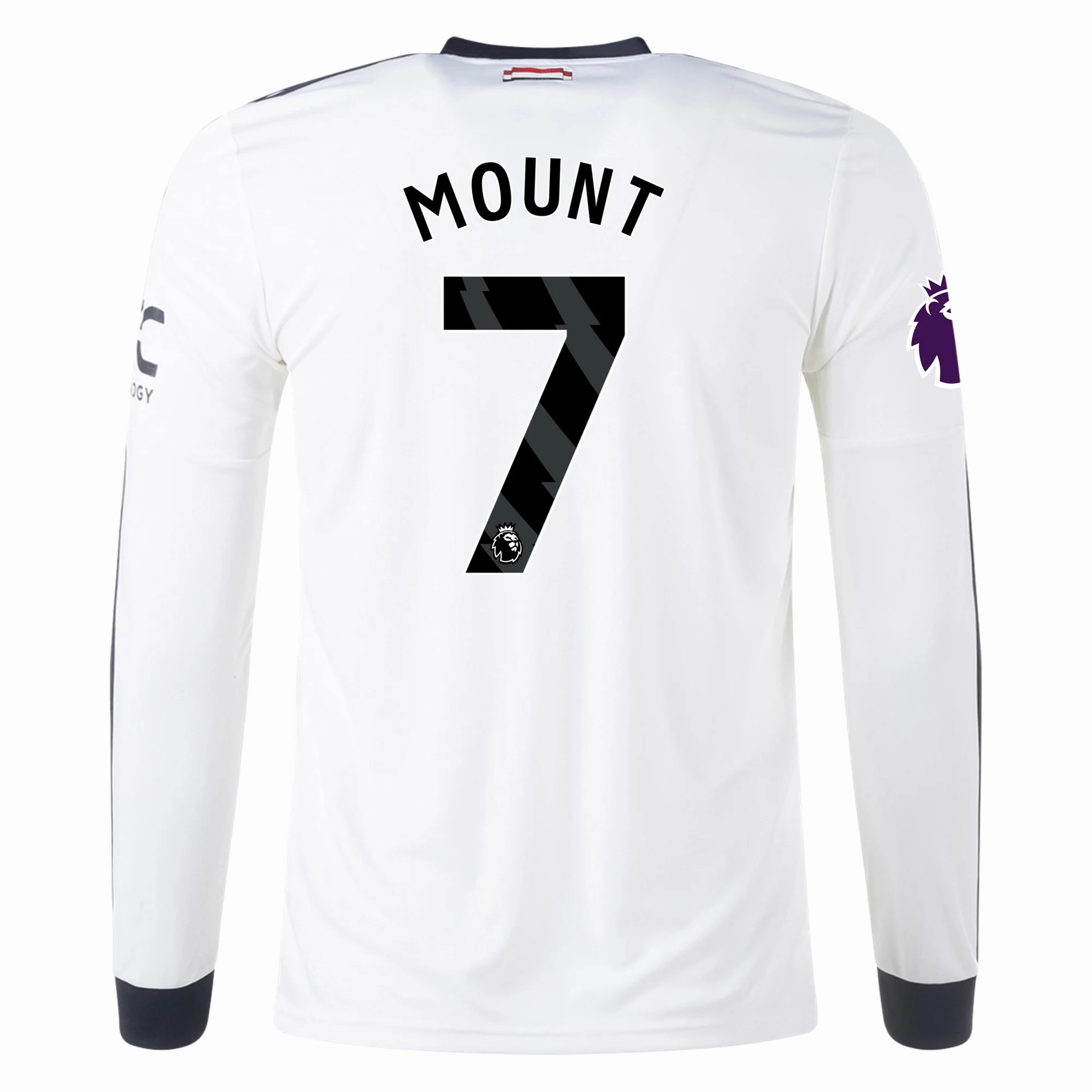 Sun Protection Fabric adidas Manchester United Mason Mount Third Long Sleeve Jersey w/ EPL Patch 24/25 (Off White)