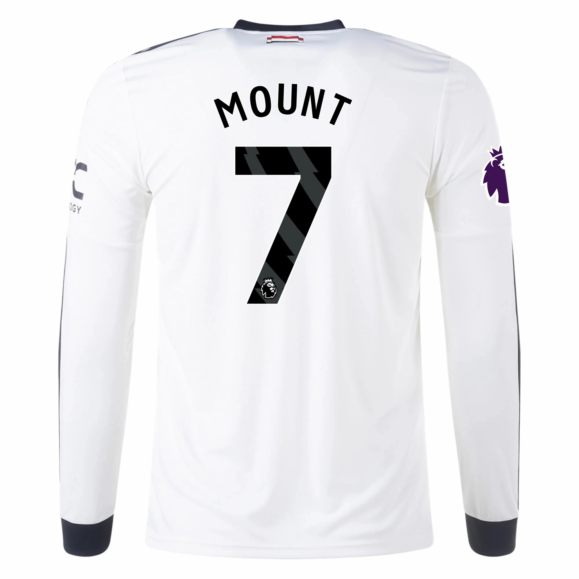 Microfiber Blend adidas Manchester United Mason Mount Third Long Sleeve Jersey w/ EPL Patch 24/25 (Off White)