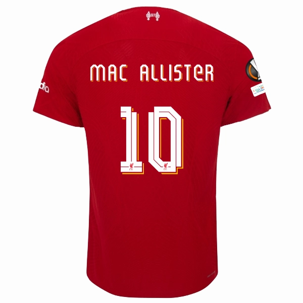 Smart Wear Brushed Interior Nike Liverpool Authentic Alexis Mac Allister Vaporknit Match Home Jersey w/ Europa League Patches 23/24 (Red/White)