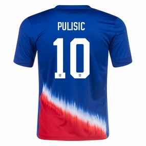 Ergonomic Articulated Sleeve Nike Mens United States Christian Pulisic Away Jersey 24/25 (Old Royal/Sport Red)