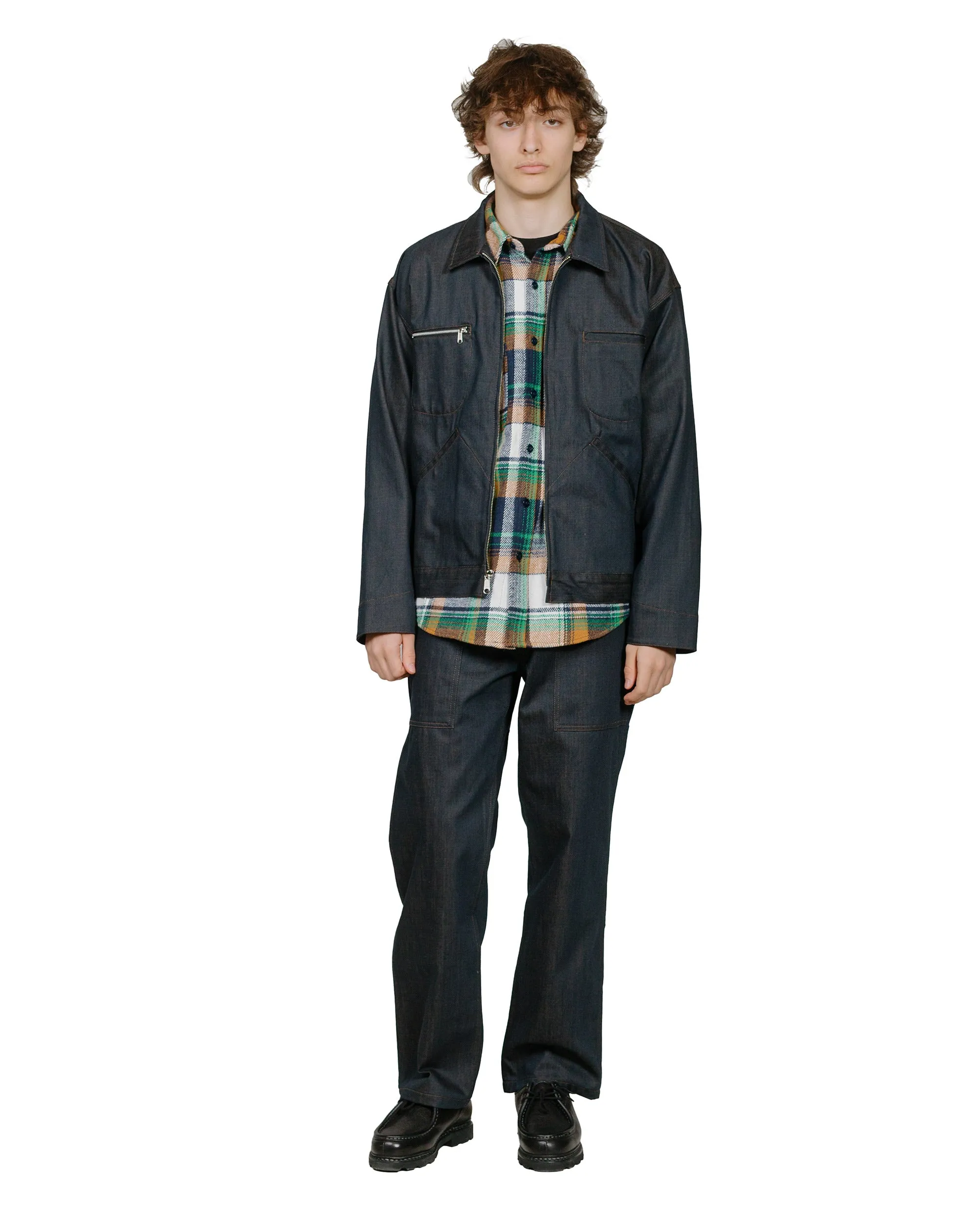 Randy's Garments 3-Pocket Work Shirt Heavy Brushed Flannel Plaid Green Tear Resistant Reinforcement Edgy style