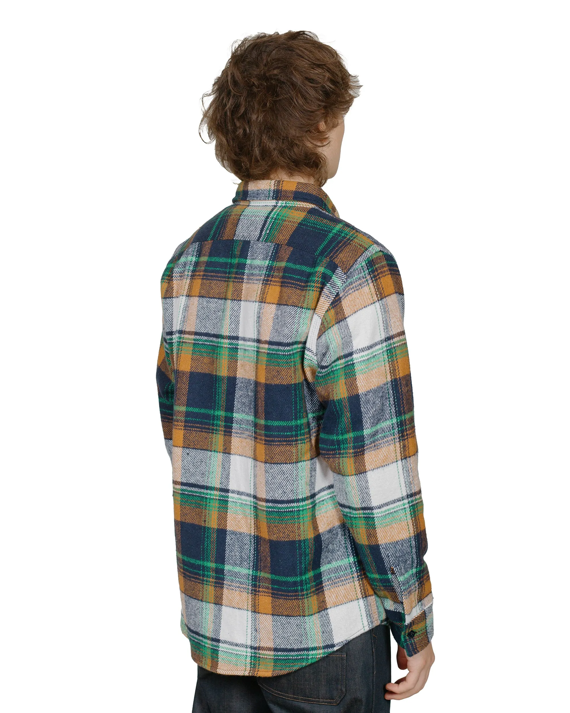 Randy's Garments 3-Pocket Work Shirt Heavy Brushed Flannel Plaid Green Soft Texture Trendsetting Design