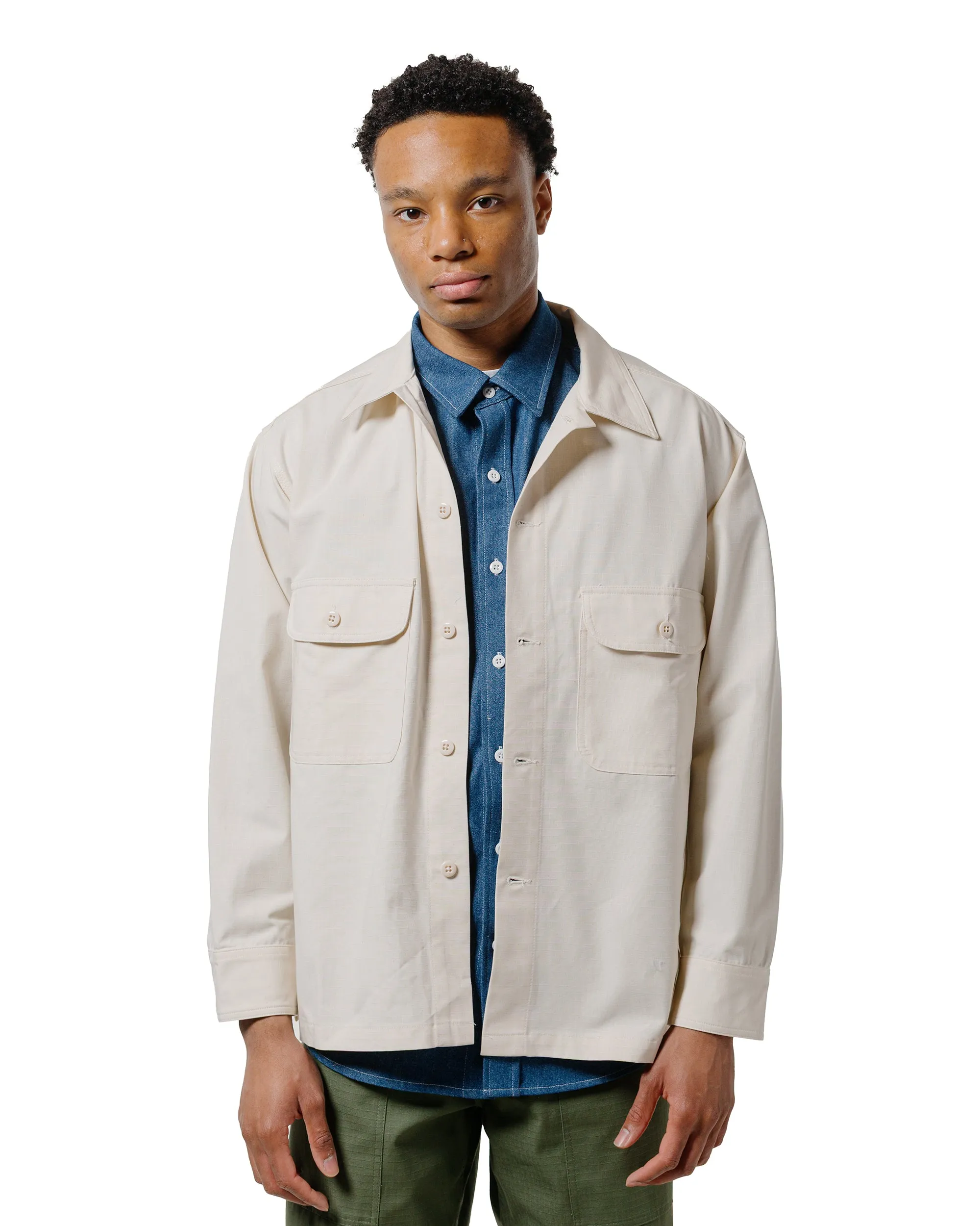 Vintage Style Organic Cotton Randy's Garments Over Shirt Cotton Ripstop Natural