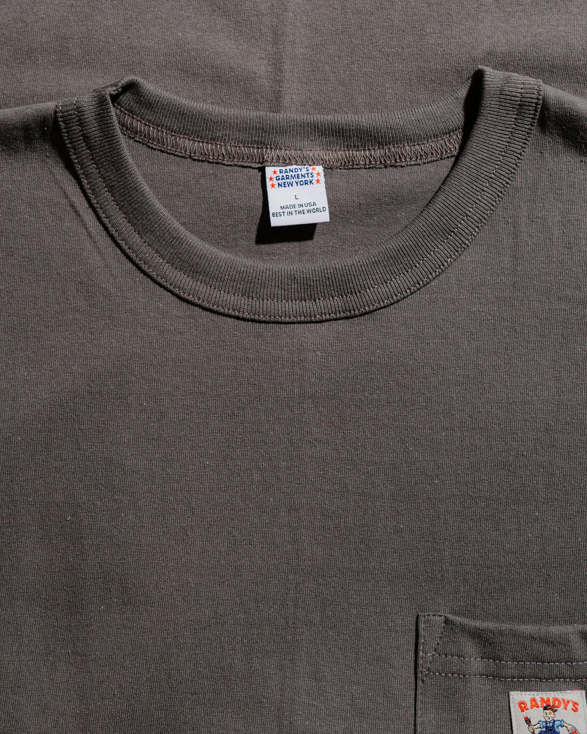 Randy's Garments Pocket Tee Grey Classic Comfort