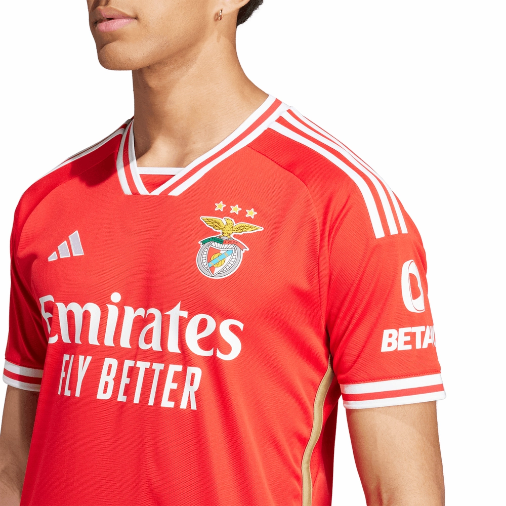 Feel Good Fit Silent Fit adidas Benfica Men's Home Stadium Jersey w/ Champions League Patches 23/24 (Red)
