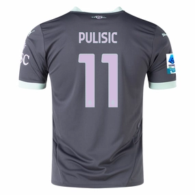 Odor Resistant Coating Temperature Control Technology Puma AC Milan Christian Pulisic Third Jersey w/ Serie A Patch 24/25 (Shadow Gray/Fresh Mint)