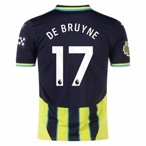 Ultra Comfort Puma Manchester City Kevin De Bruyne Away Jersey w/ EPL   Club World Cup Patch 24/25 (New Navy/Yellow Glow)