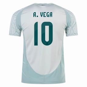 adidas Mens Mexico Authentic Alexis Vega Away Jersey 24/25 (Linen Green) Ultra Comfort Wicking Performance Fabric