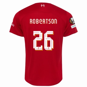 Nike Liverpool Andrew Robertson Home Jersey w/ Europa League Patches 23/24 (Red/White) Compact Yarn Durability Air Flow