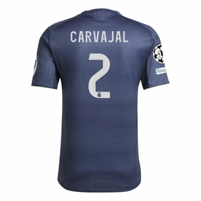 Brushed Fleece Lining adidas Daniel Carvajal Ramos Real Madrid Authentic Away Jersey 25/26 w/ Champions League Patches (Legend Ink)