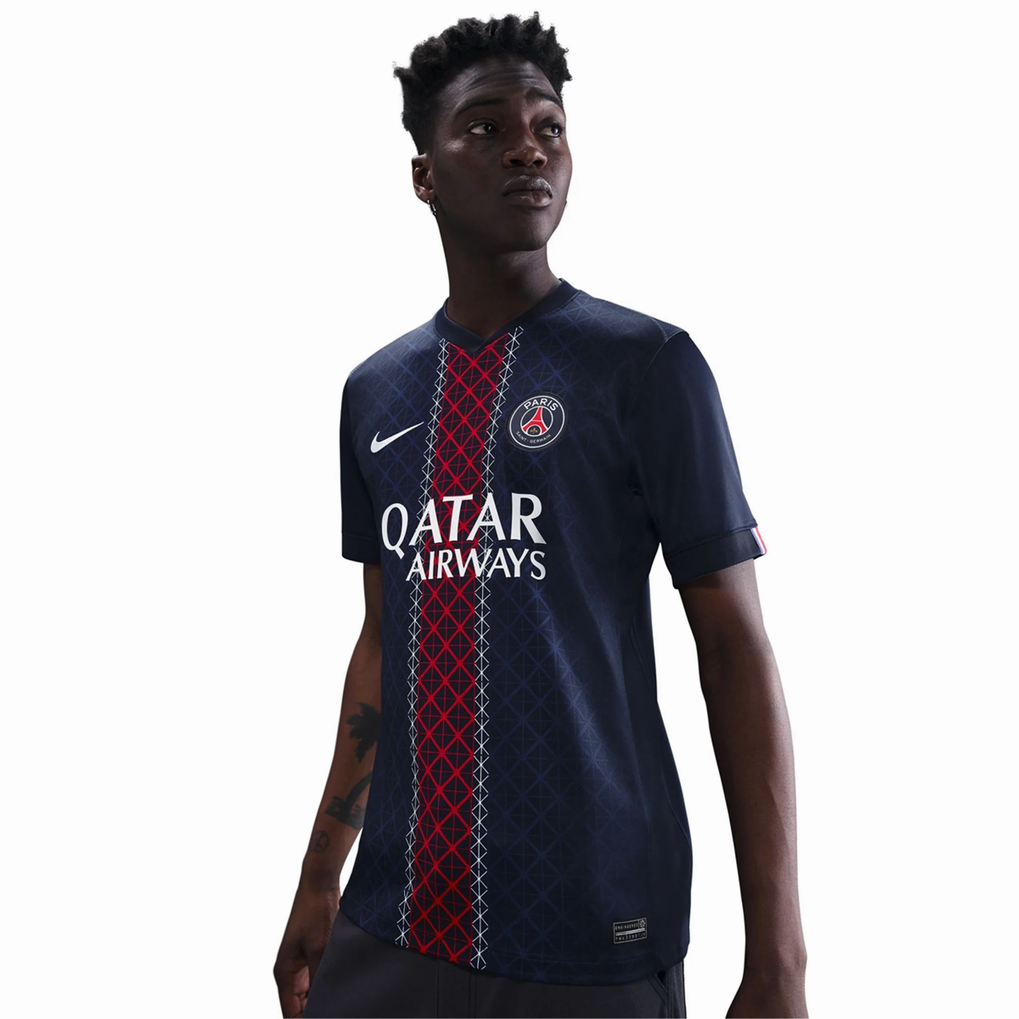 Nike Hakimi Men's PSG Home Jersey 25/26 w/ Ligue 1 Patch   Champions Patch (Navy/Red/White) Moisture Control Lining Compression Fit