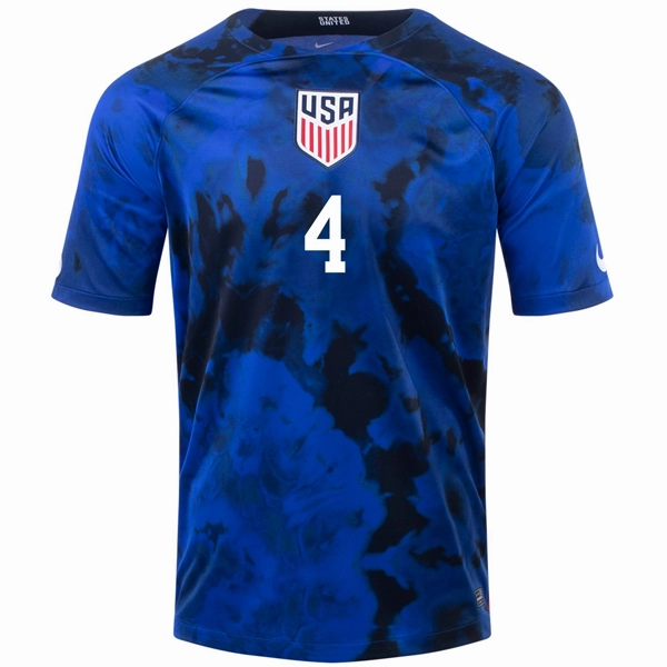 Lightweight Core Spacing Nike United States Tyler Adams Away Jersey 22/23 (Bright Blue/White)