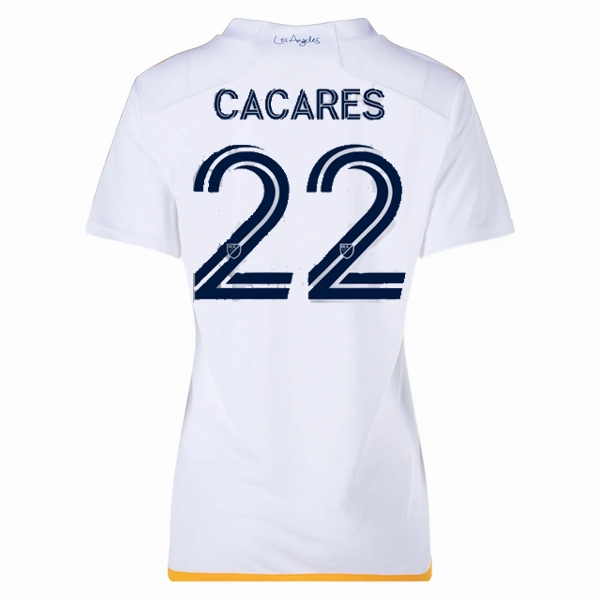 Casual Vibes adidas Womens LA Galaxy Mart??n C??ceres Home Jersey 24/25 (White/Yellow/Navy)