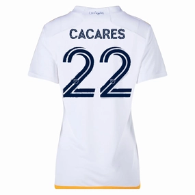 adidas Womens LA Galaxy Mart??n C??ceres Home Jersey 24/25 (White/Yellow/Navy) Unisex Design