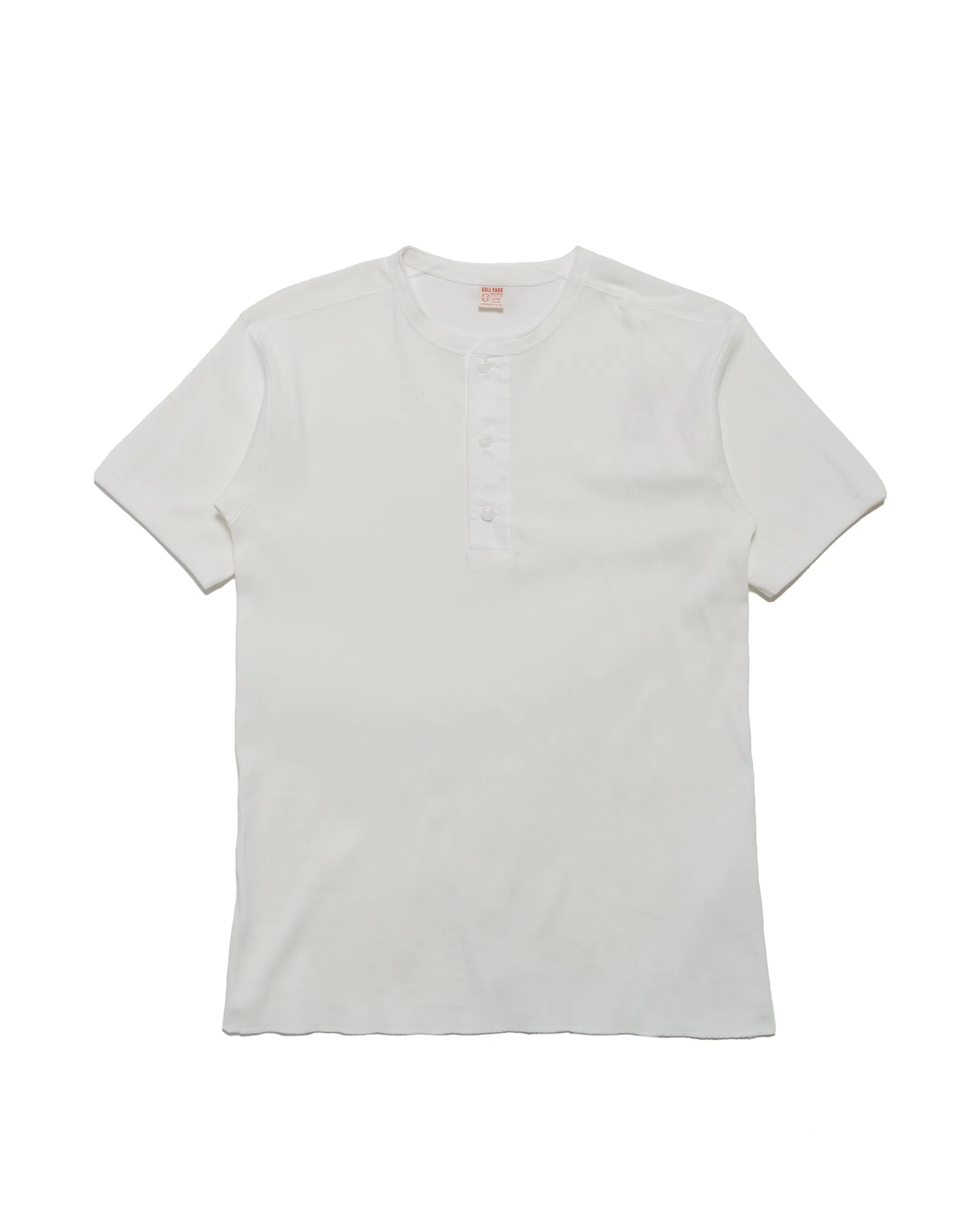 The Real McCoy's MC23022 Union Henley Undershirt S/S White Plus size clothing