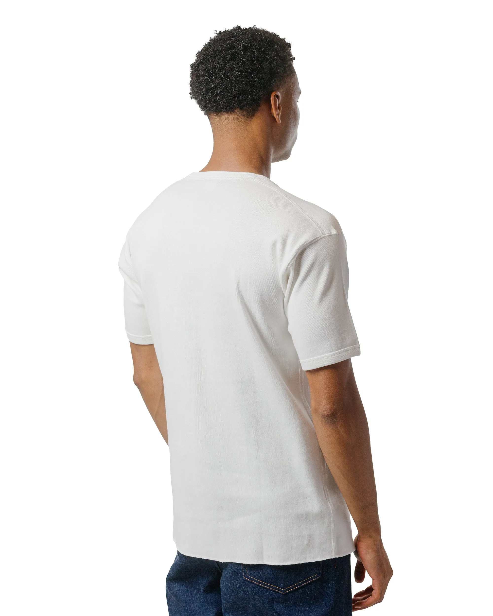 Pastel color The Real McCoy's MC23022 Union Henley Undershirt S/S White