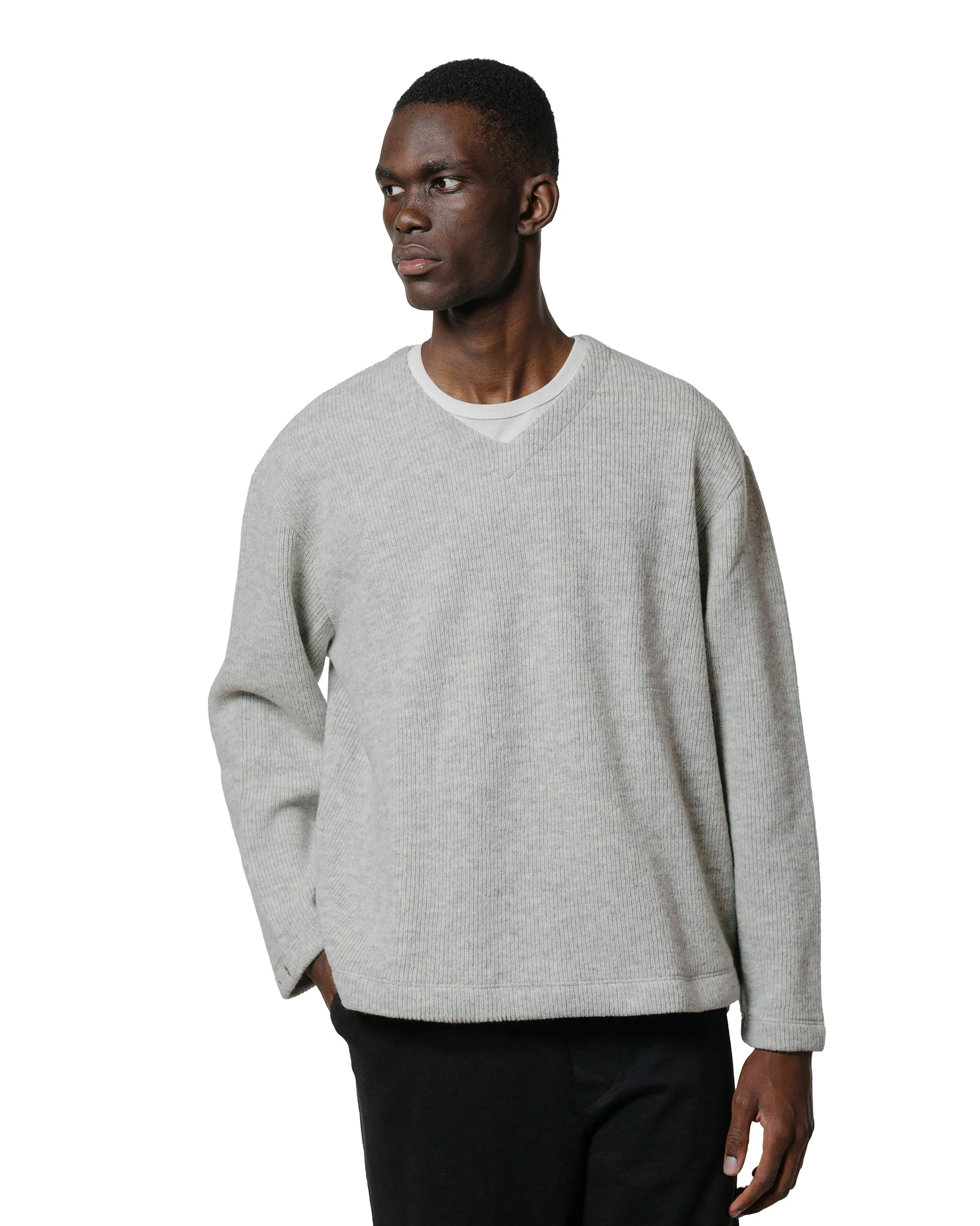 Lady White Co. V Neck Snap Sweater Oat Street Ready