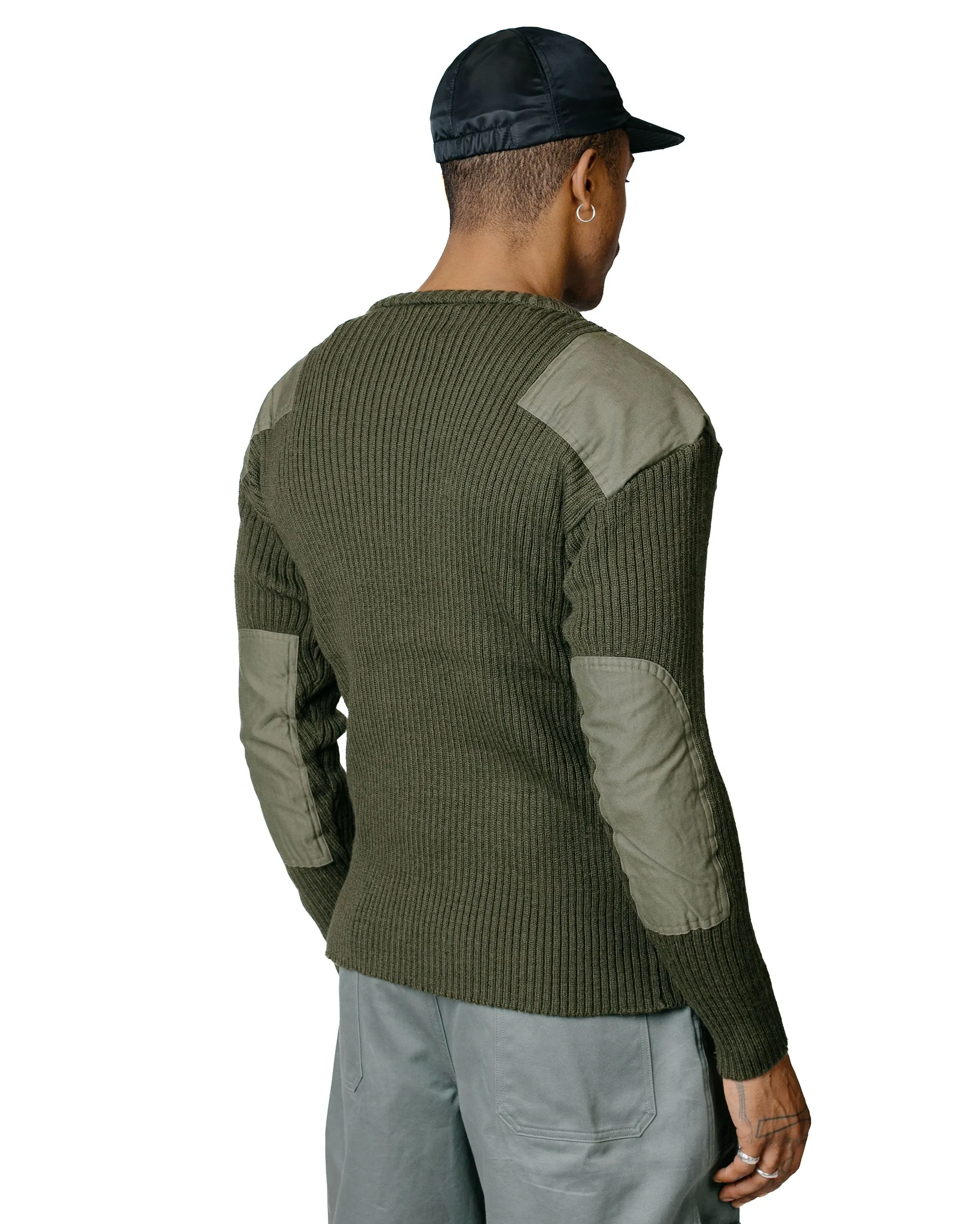 The Real McCoy's MC23104 Sweater, Service Wool Olive product buckle functionality product trendy catchiness