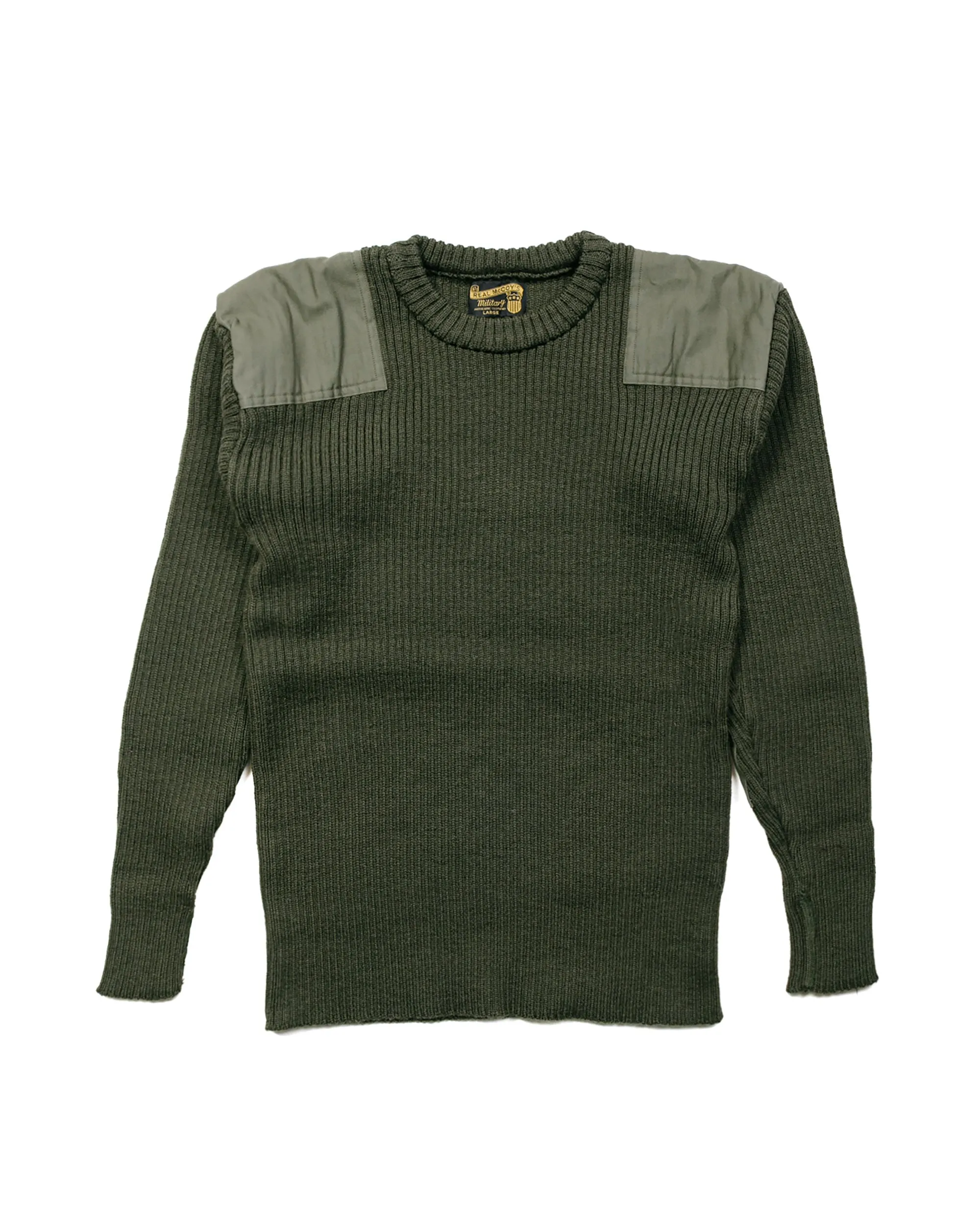 Essential Clothing The Real McCoy's MC23104 Sweater, Service Wool Olive