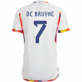 adidas Belgium Kevin De Bruyne Away Jersey 22/23 (White/Multi) All Purpose Knit