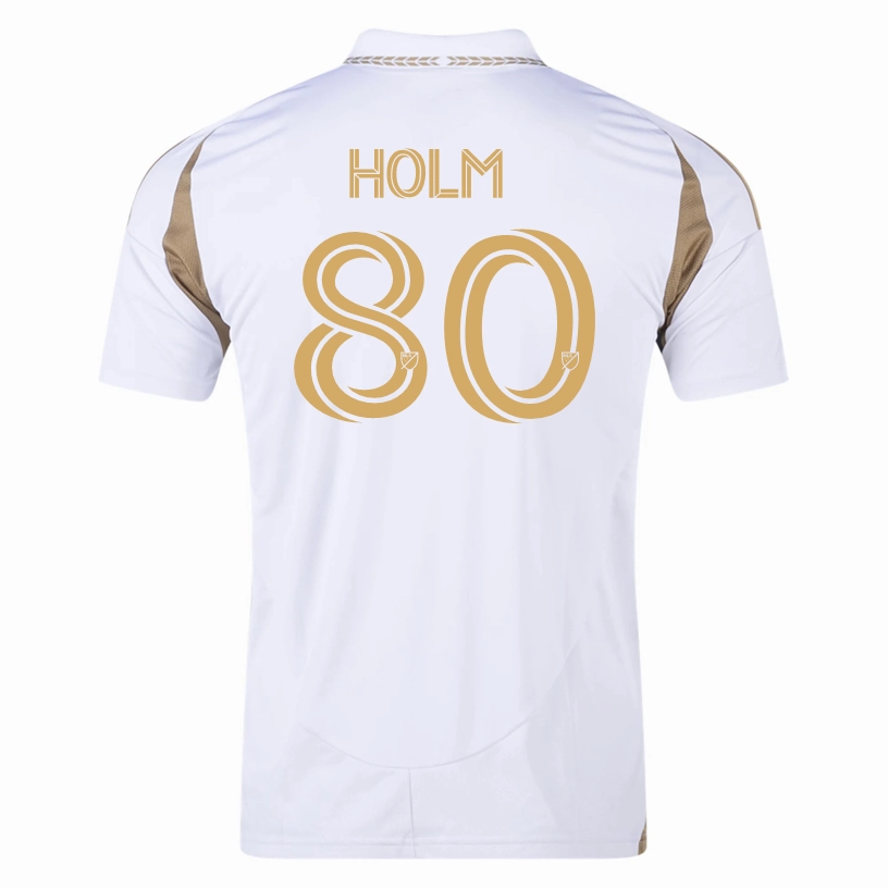 Flexible Collar System Workout Fit adidas Odin Holm LAFC Away Jersey 25/26 (White/Gold)
