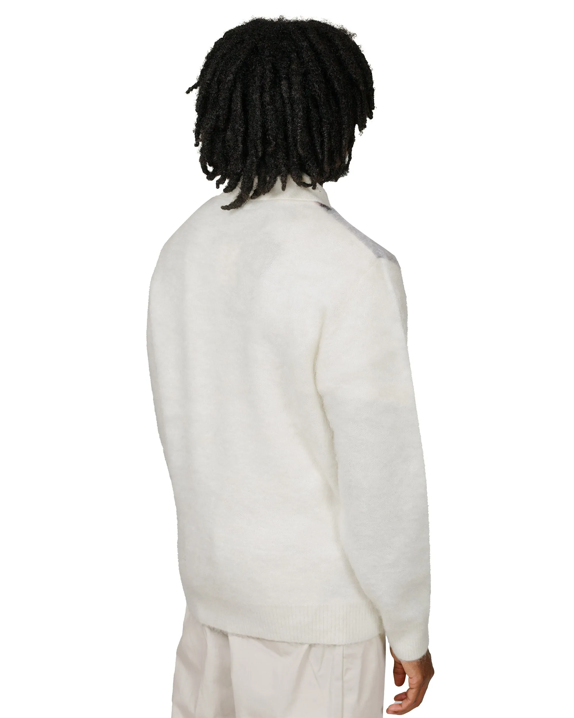 Beams Plus Knit Polo Shaggy White Minimal Fashion