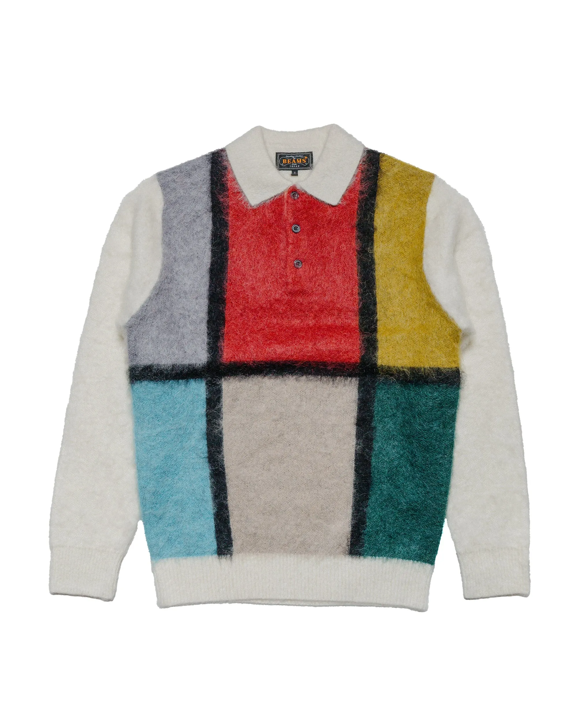 Beams Plus Knit Polo Shaggy White product gym readiness