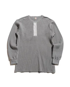 The Real McCoy's MC24122 Waffle Thermal Henley Undershirt L/S Medium Gray Street Minimal product hiking suitable durability