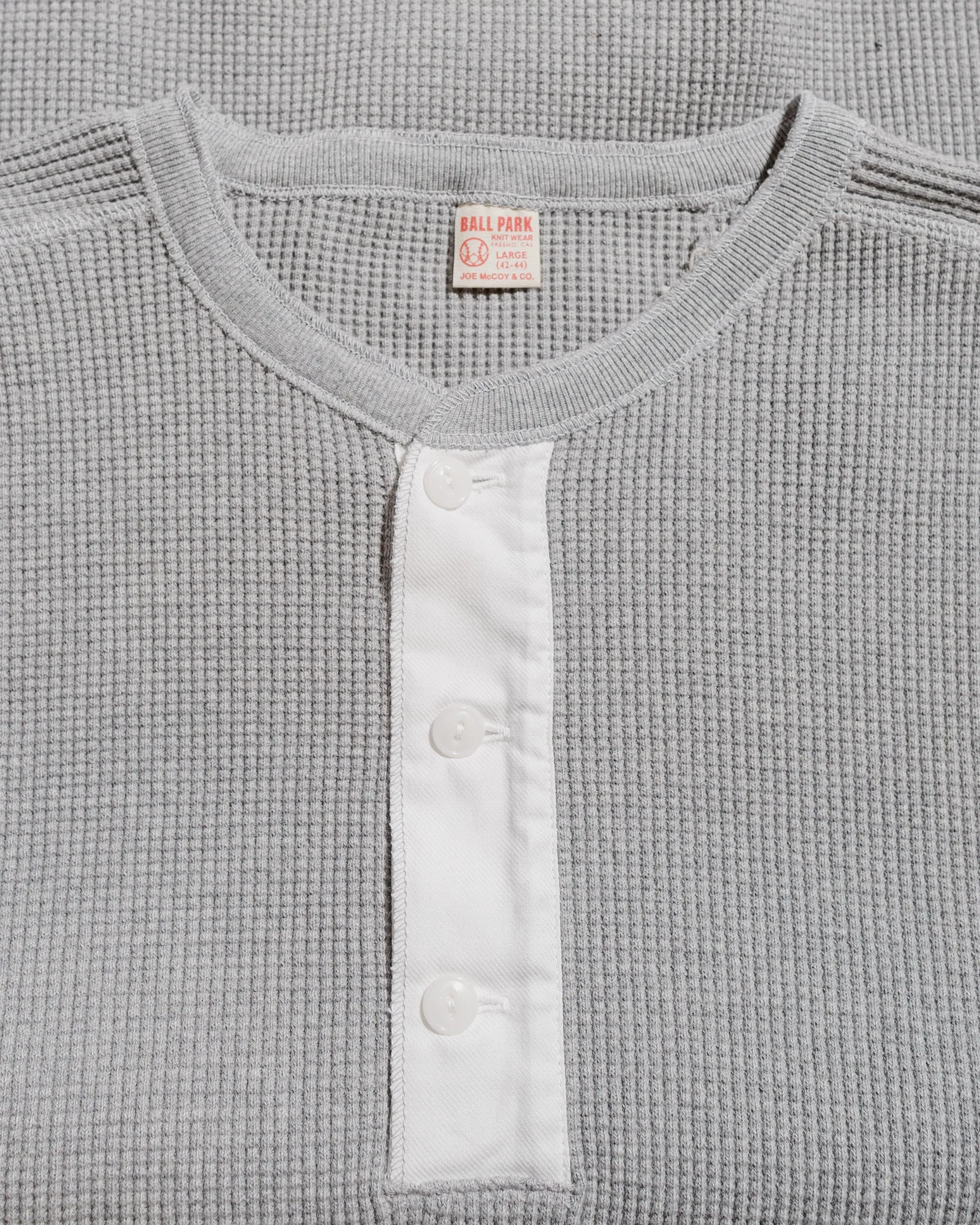 product market share Plus Size The Real McCoy's MC24122 Waffle Thermal Henley Undershirt L/S Medium Gray