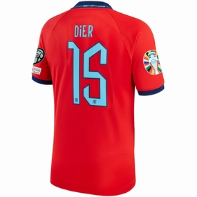 Nike England Eric Dier Away Jersey 22/23 w/ Euro Qualifier Patches (Challenge Red/Blue Void) Street Fashion
