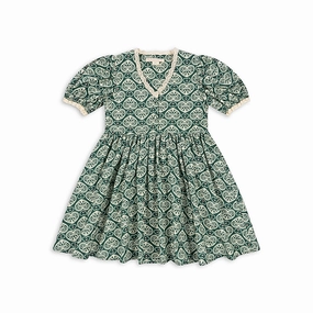 Konges Sloejd Coeur Lace Dress Gots, Lacy Green Chic Silhouette