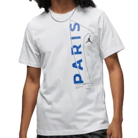 Stylish Casual Nike Paris Saint-Germain Wordmark T-Shirt (White)