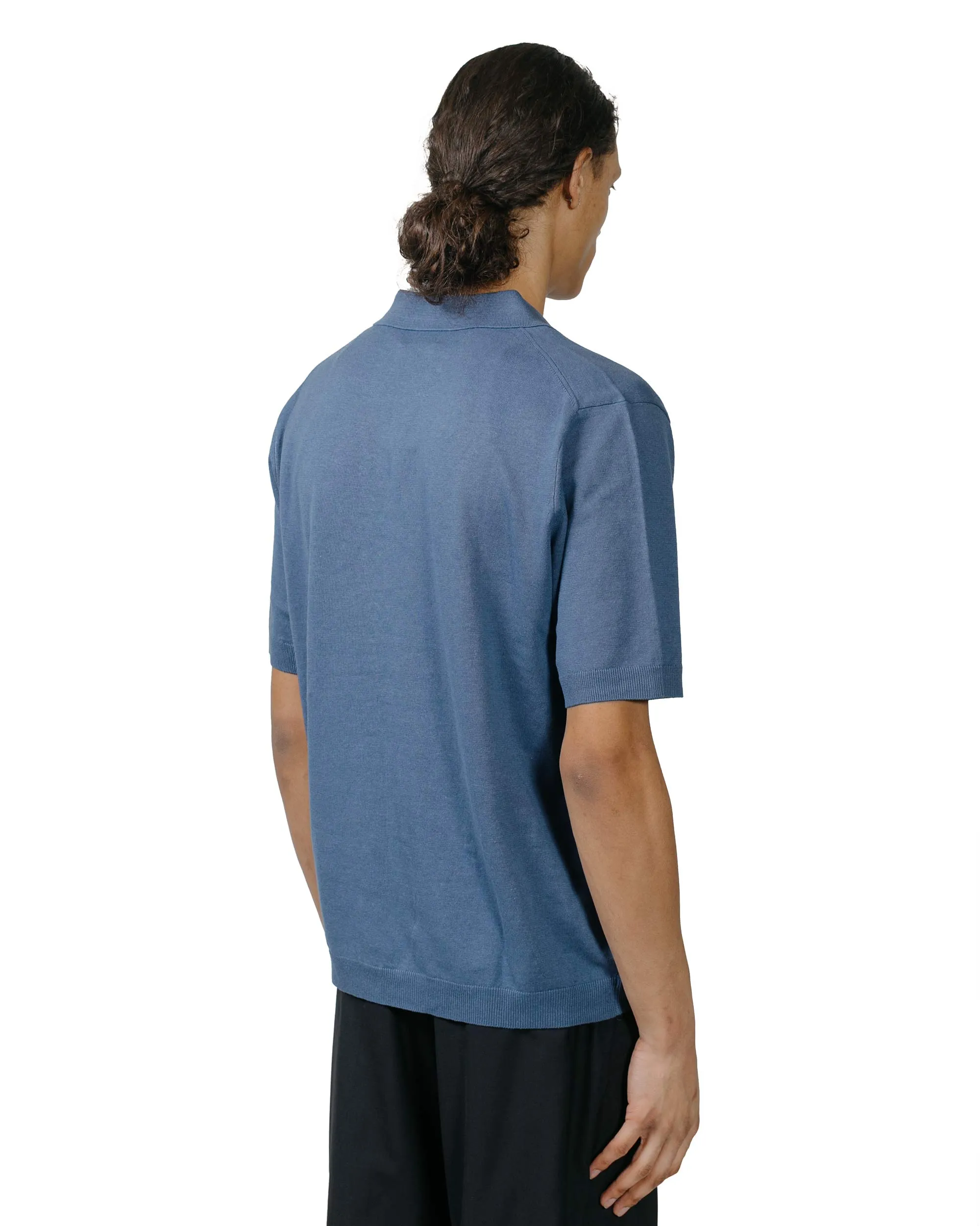 Comfortable fit Norse Projects Leif Cotton Linen Polo Calcite Blue