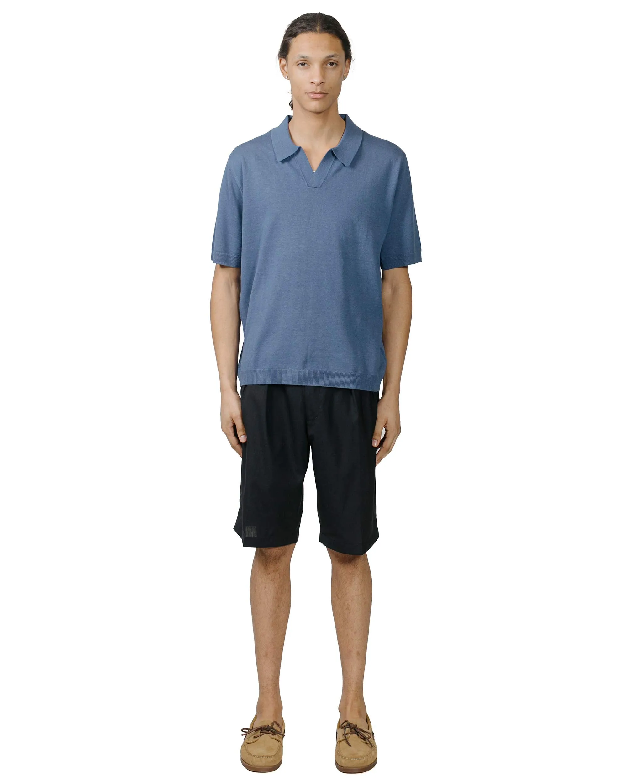 Norse Projects Leif Cotton Linen Polo Calcite Blue shopping spree