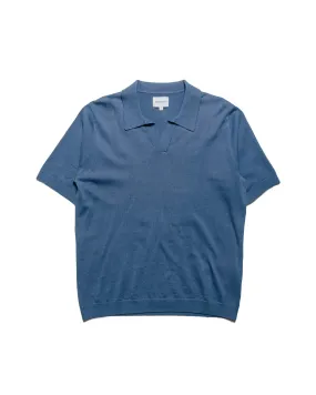 Tall friendly All-Purpose Wear Norse Projects Leif Cotton Linen Polo Calcite Blue