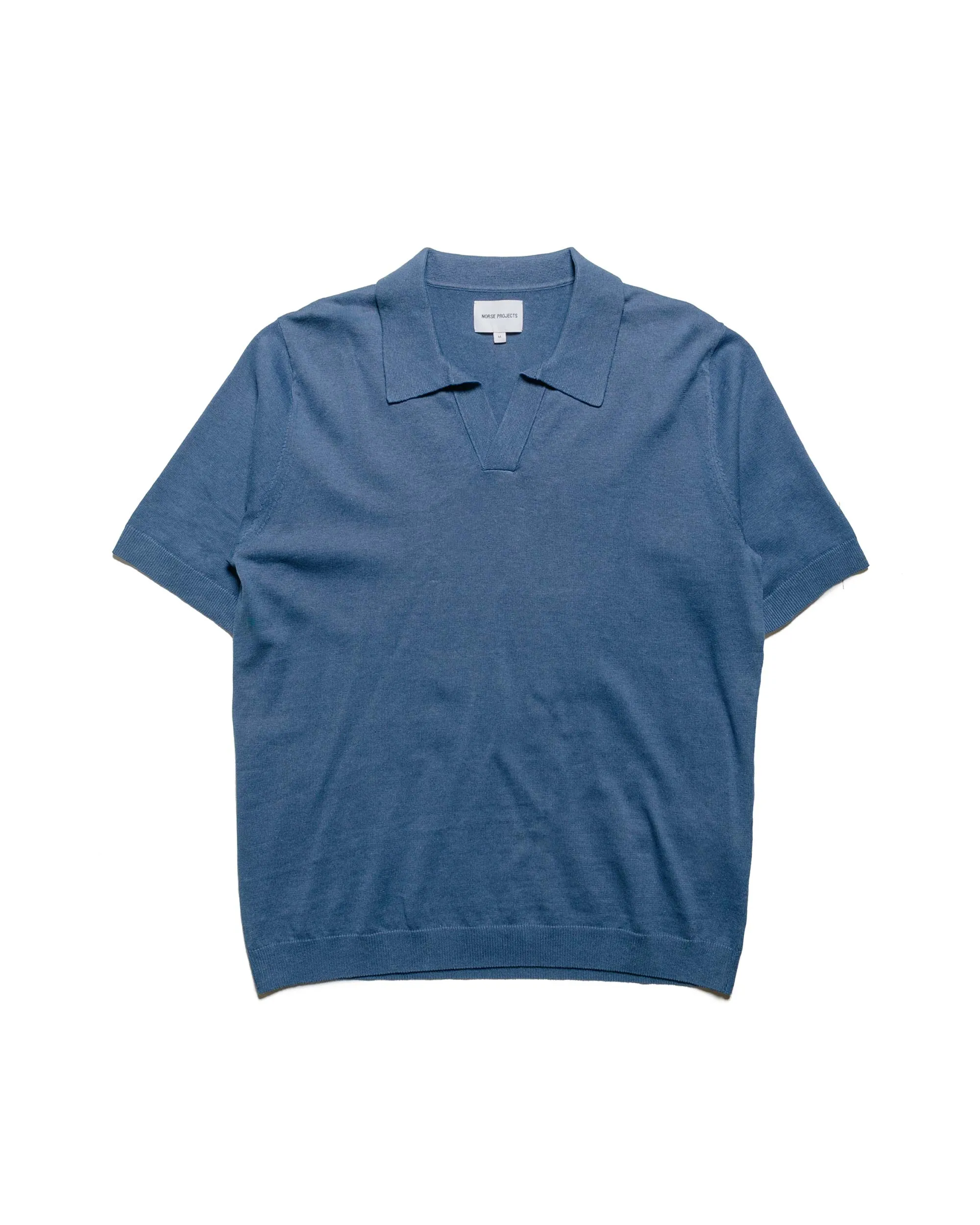 Tall friendly All-Purpose Wear Norse Projects Leif Cotton Linen Polo Calcite Blue