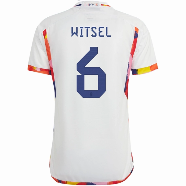 Adjustable Hem Drawstring adidas Belgium Axel Witsel Away Jersey 22/23 (White/Multi)