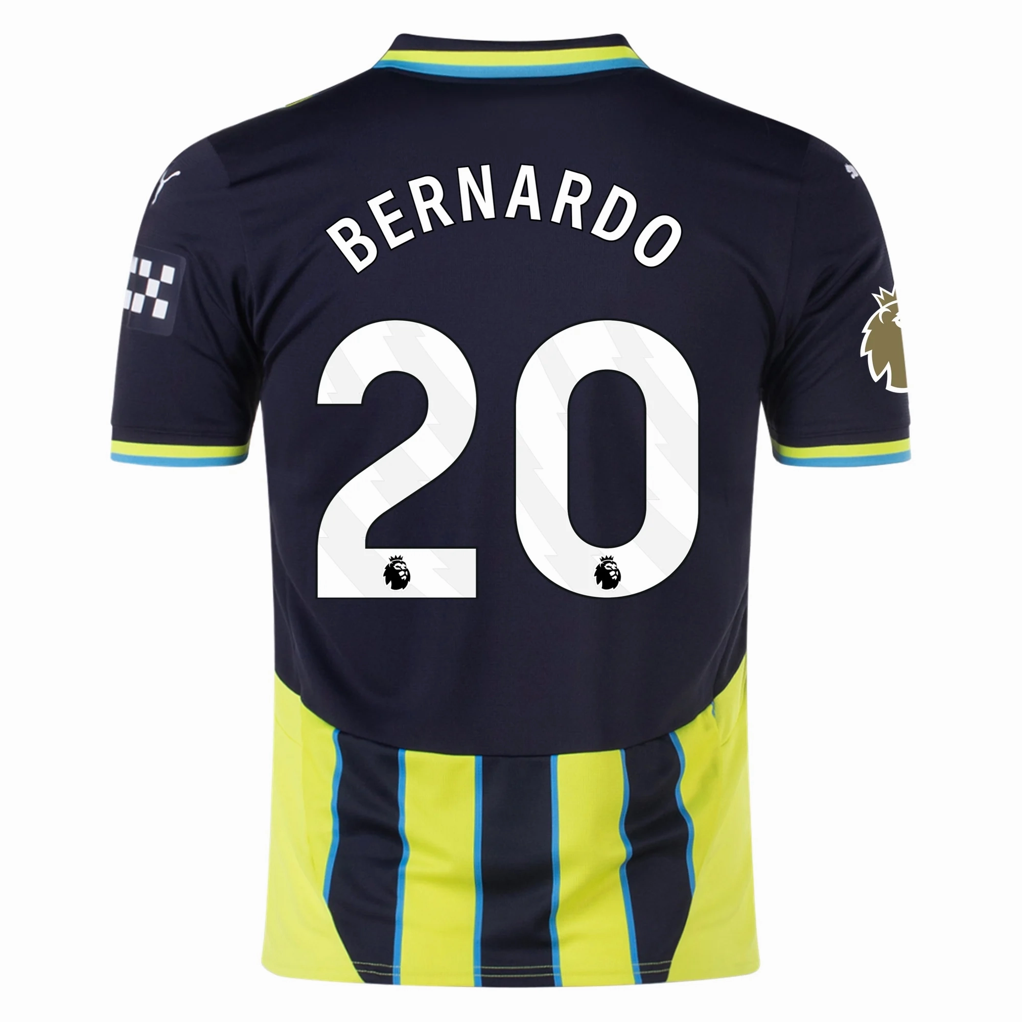 Puma Manchester City Bernardo Silva Away Jersey w/ EPL   Club World Cup Patch 24/25 (New Navy/Yellow Glow) Unisex Fit