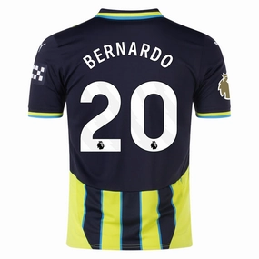 Puma Manchester City Bernardo Silva Away Jersey w/ EPL   Club World Cup Patch 24/25 (New Navy/Yellow Glow) Weightless Layer Elasticized Cuffs