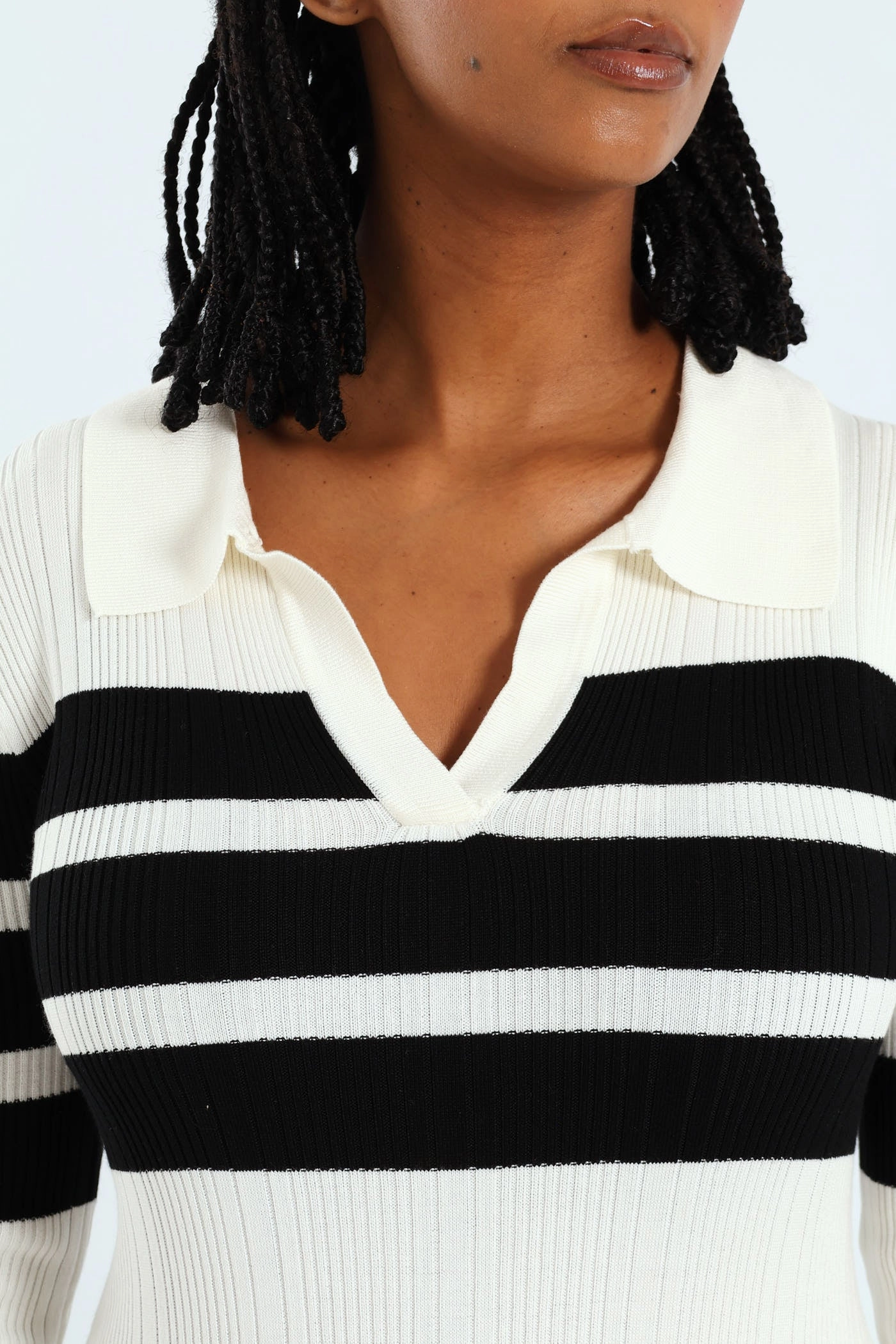 Rugby Jersey Maxi Dress - Cream/Black Hot Now