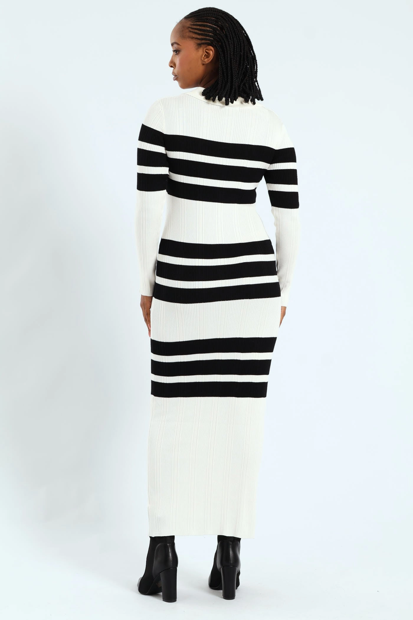 Rugby Jersey Maxi Dress - Cream/Black Relax Appeal