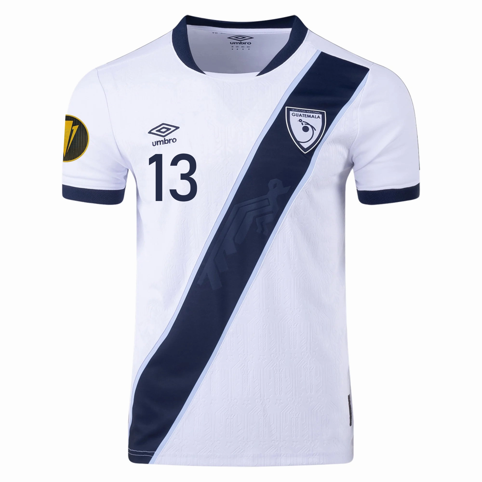Umbro Stheven Robles Guatemala Home Jersey 25/26 Gold Cup 2025 Patch (White) Modern Athletic Cut